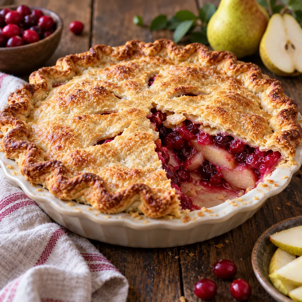 cranberry pear pie